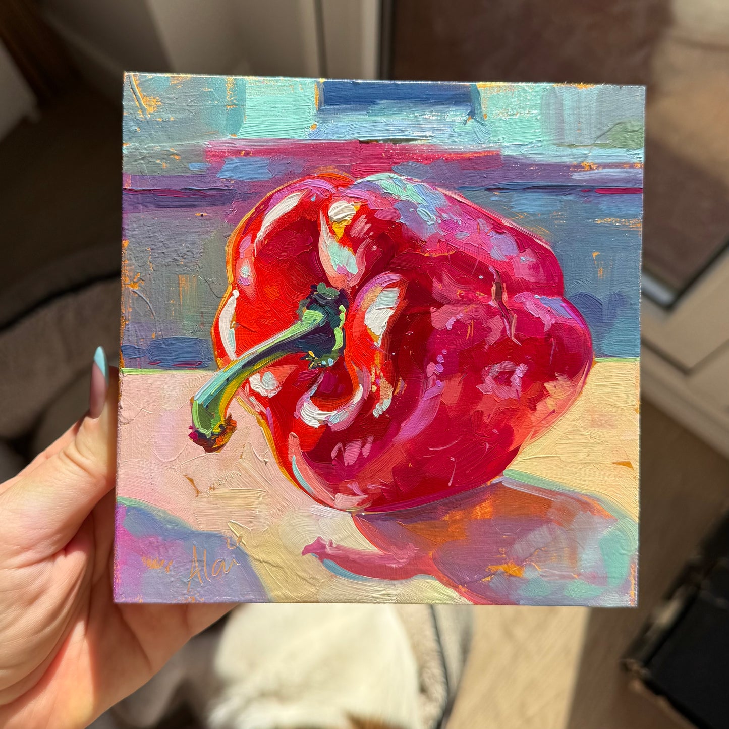 Golden bell pepper - Original Oil Painting