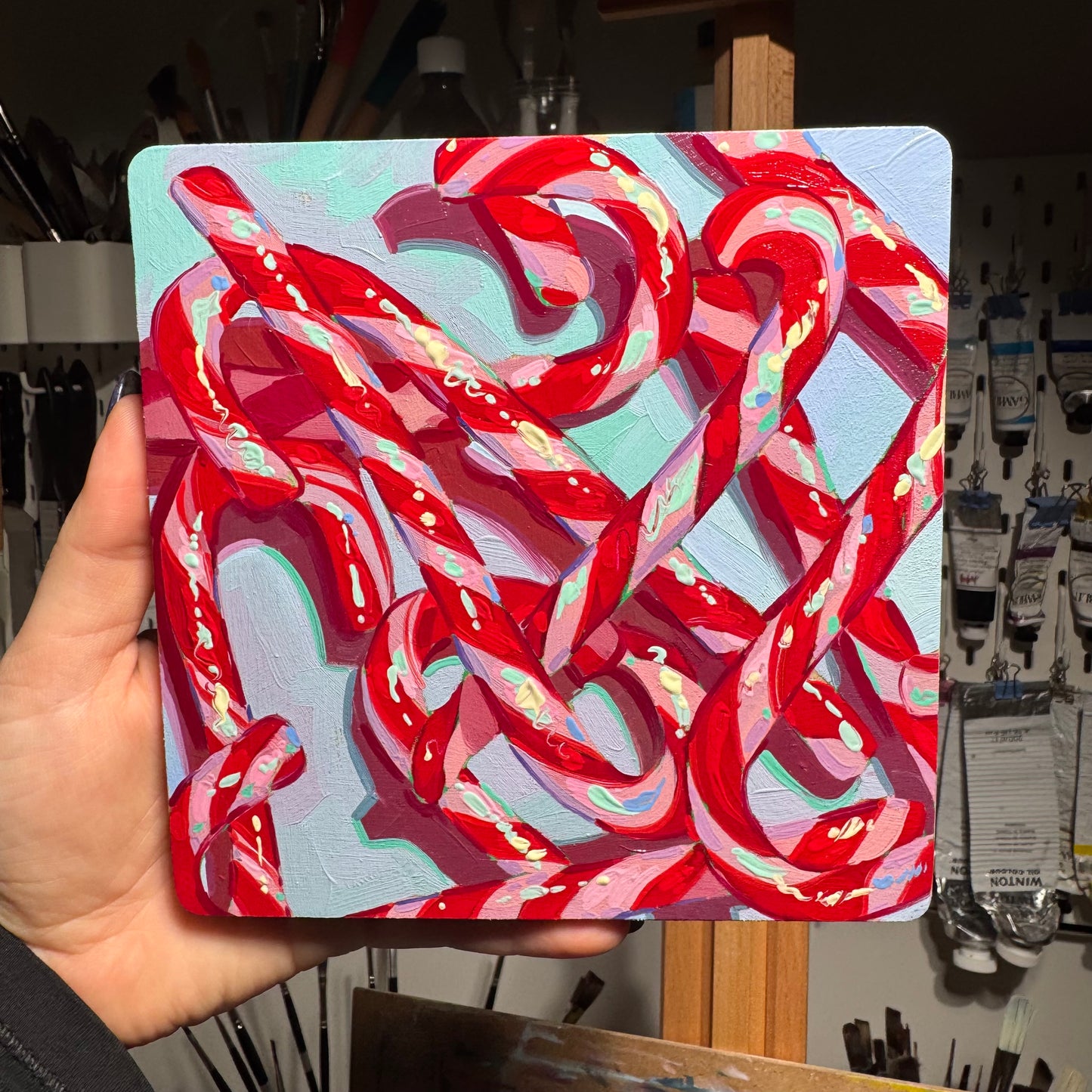 Candy cane mesh - Original Oil Painting