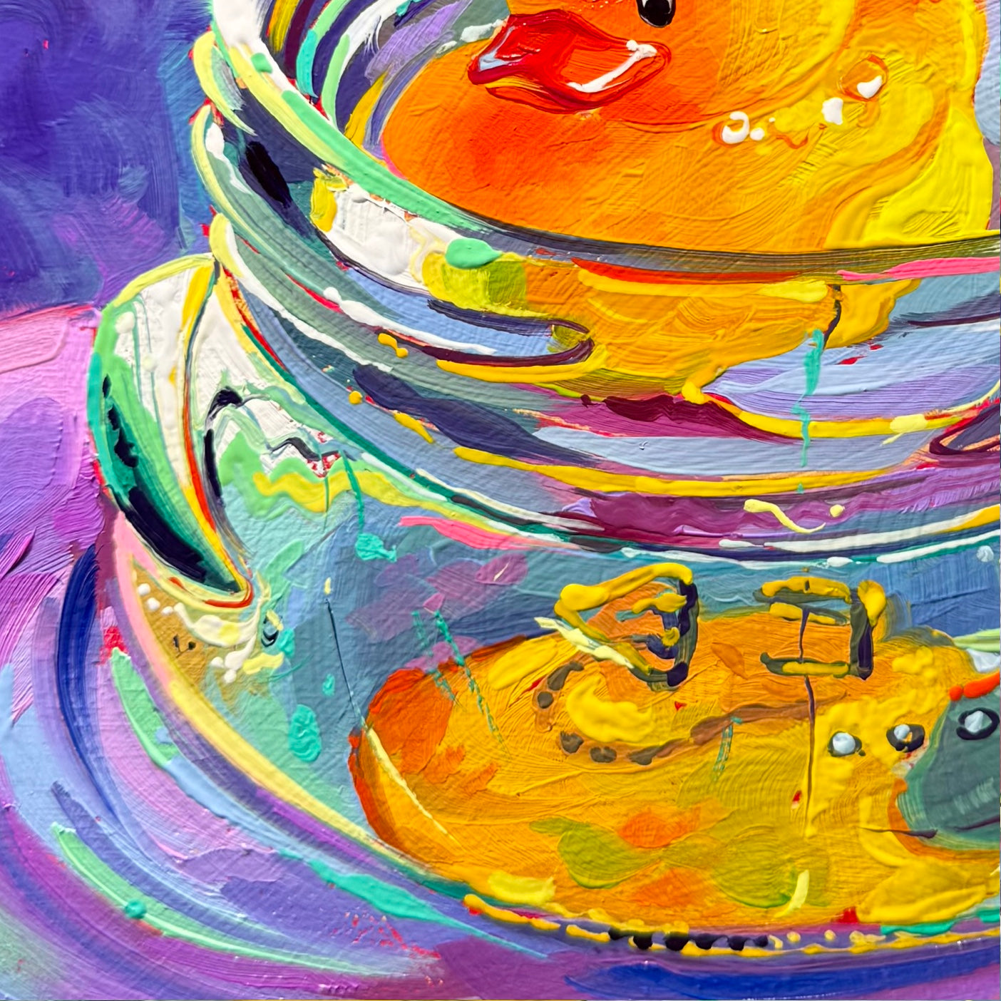 Ducky in a jar - Original Oil Painting