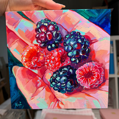 Berries on hand - Original Oil Painting