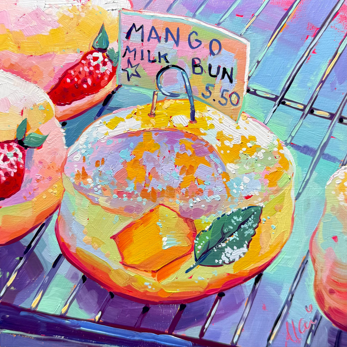 Mango milk bun - Original Oil Painting