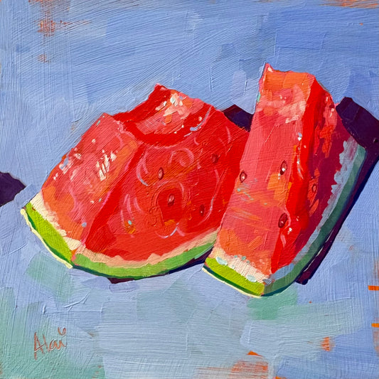 Sunny watermelons - Original Oil Painting