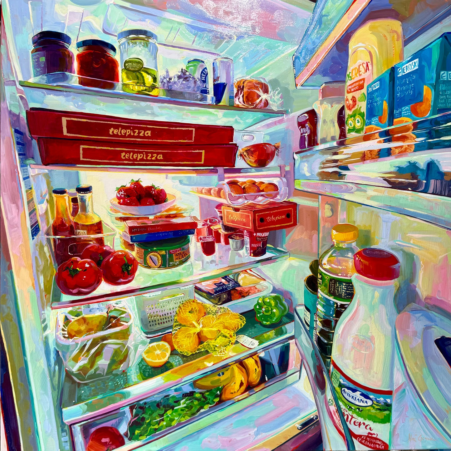 Expanding fridge universe - Original Oil Painting