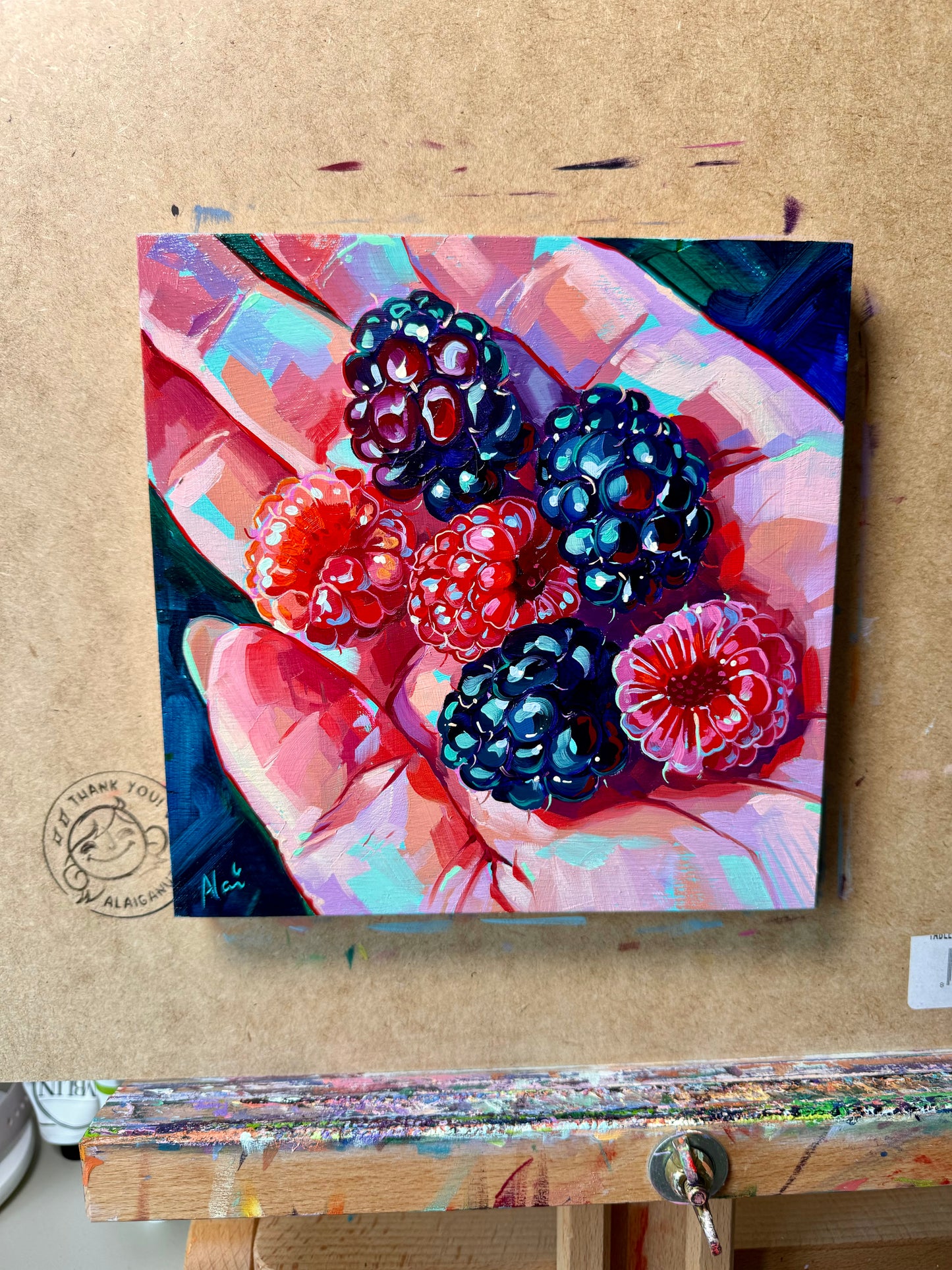 Berries on hand - Original Oil Painting