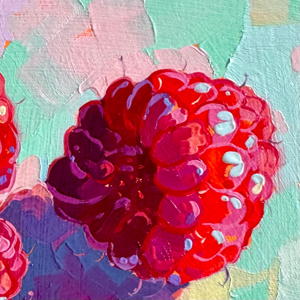 Fireberries - Original Oil Painting - 15x15 cm (6x6")