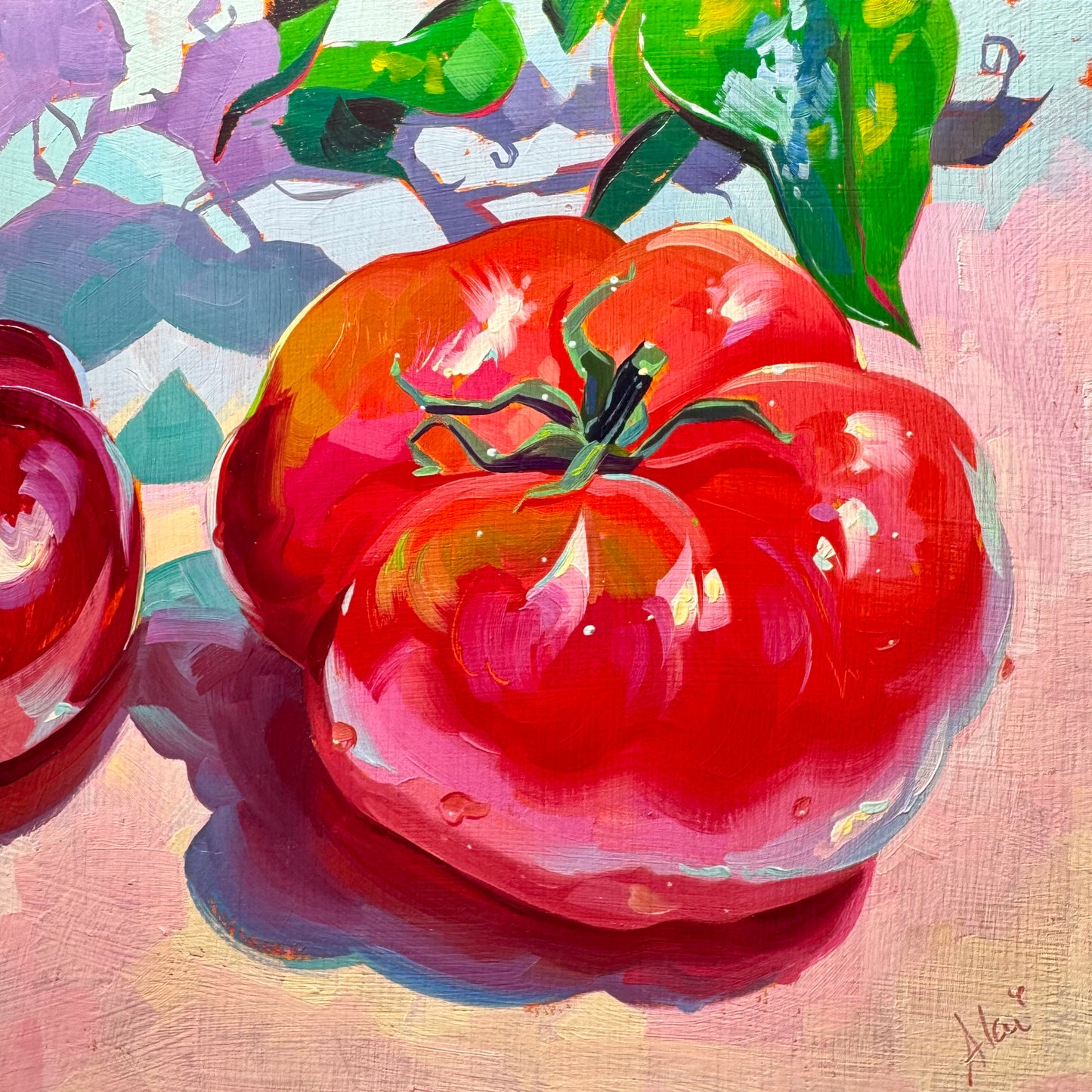 Tomato in the shadows - Original Oil Painting