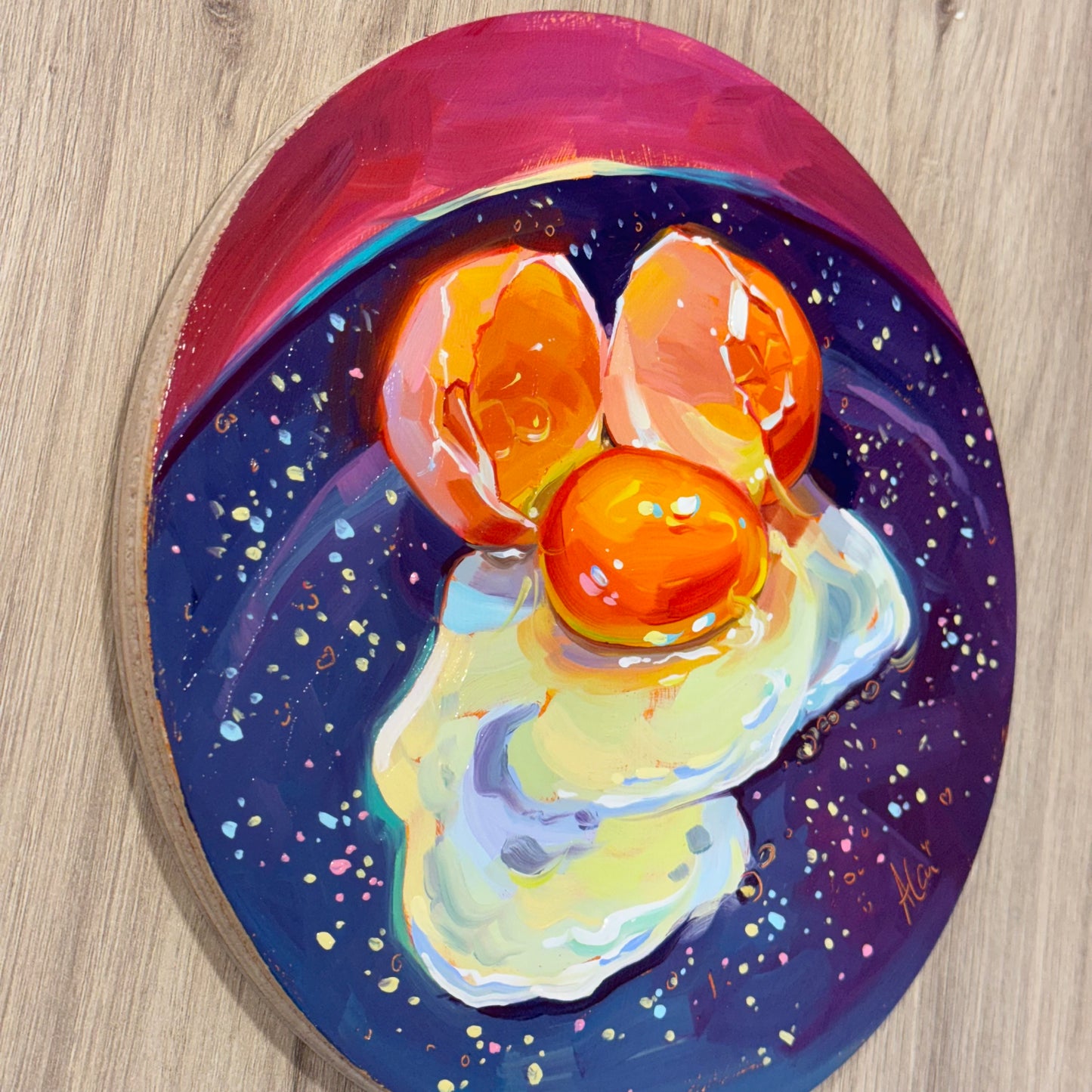 Huevo maldito - Pintura al óleo original
