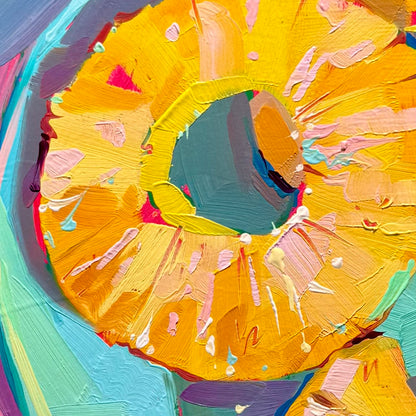 Pineapple slices - Original Oil Painting