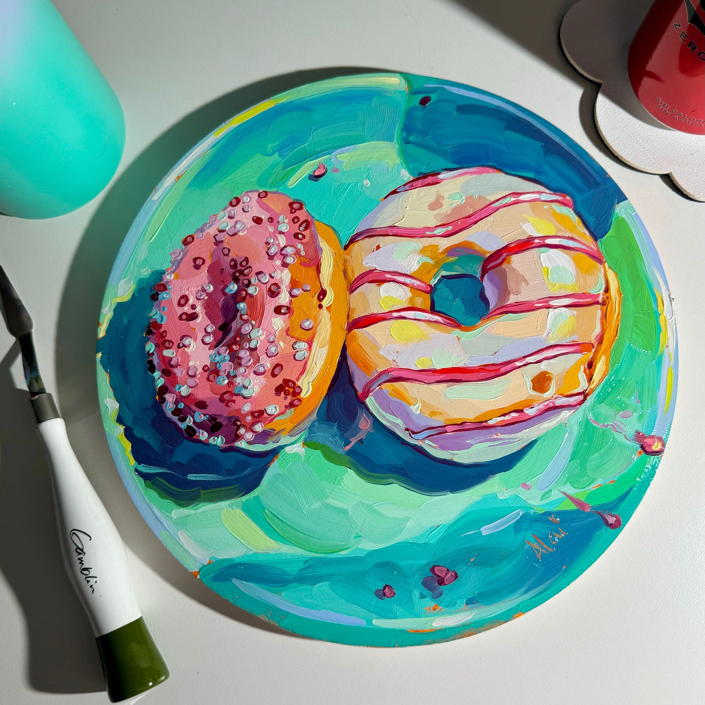 Donut plate - Original Oil Painting