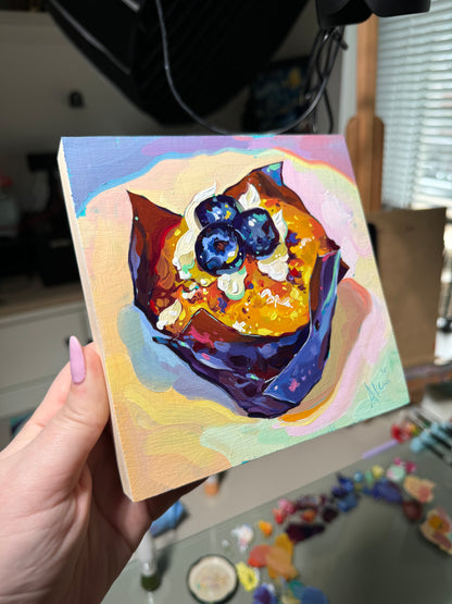 Blueberry muffin - Original Oil Painting