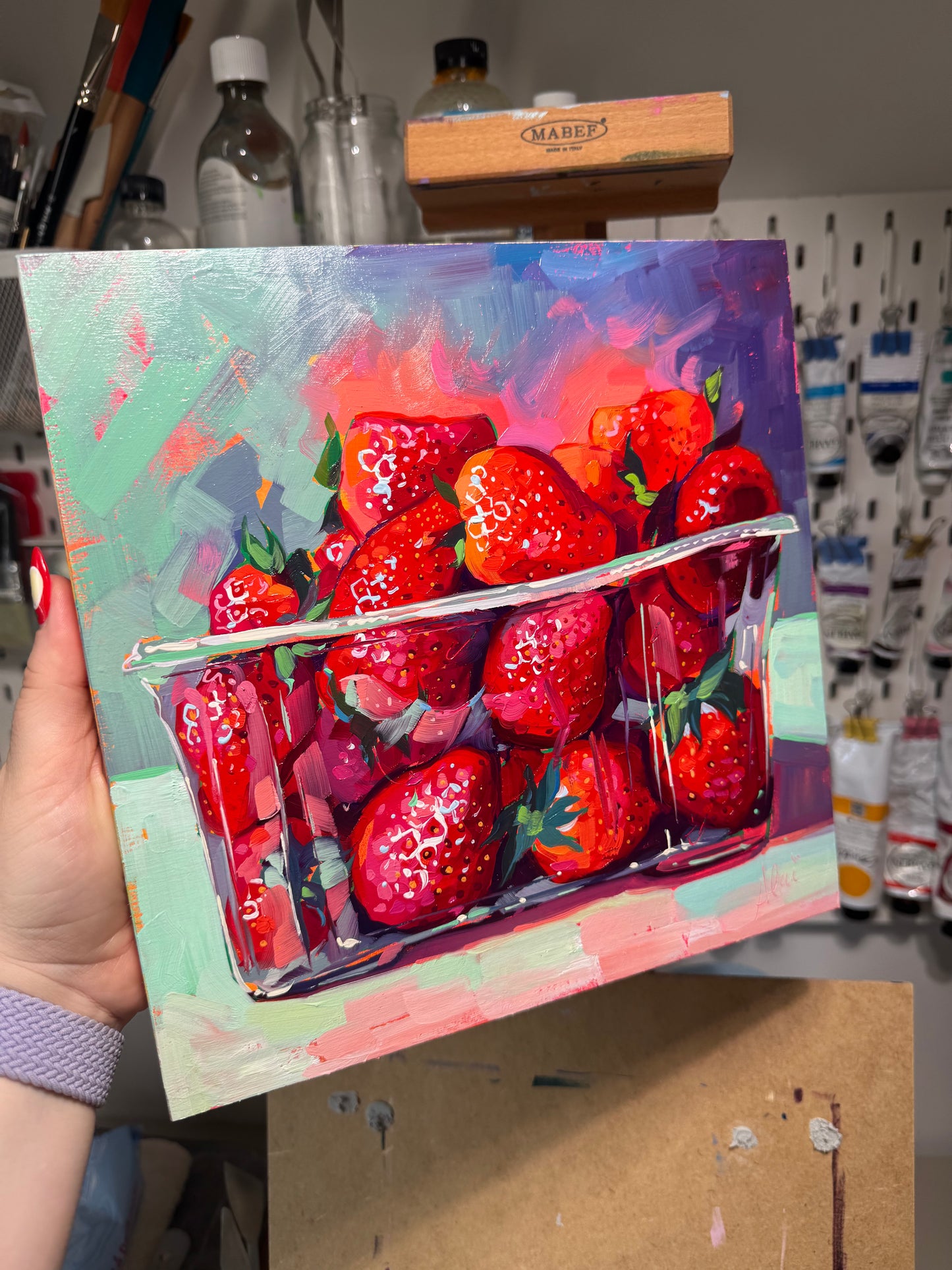 Strawberry box - Original Oil Painting