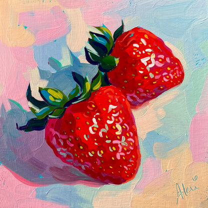 Strawberry pair I - Original Oil Painting