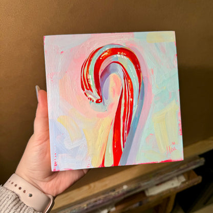 Neon candy cane - Original Oil Painting