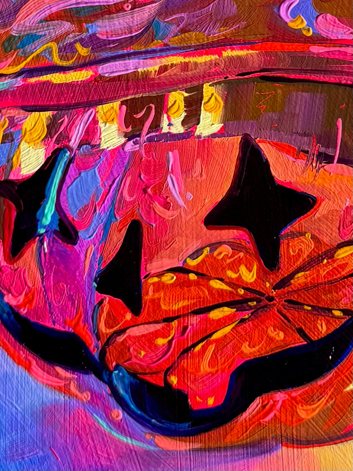 Pumpkin treat jar - Original Oil Painting