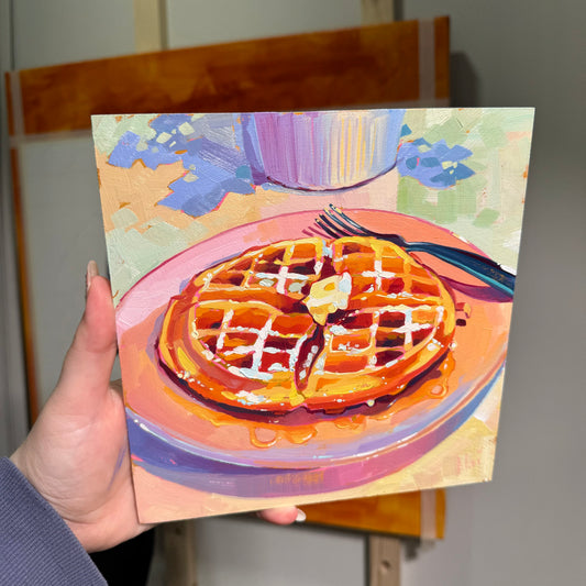 Waffles - Pintura al óleo original