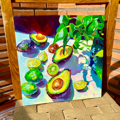 Sólo verde - Pintura al óleo original