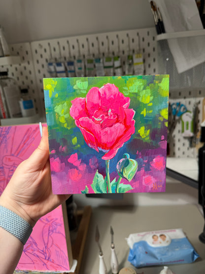 Neon Poppy - Original Oil Painting