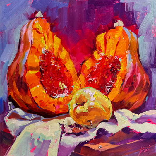 Pumpkin still life - Original Oil Painting