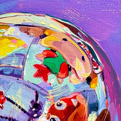 Mario Plushies and Christmas ball - Original Oil Painting