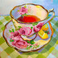 Taza de té con limones - Pintura al óleo original