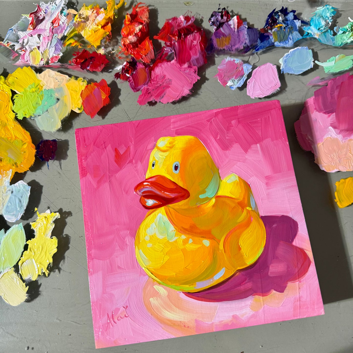 Rubber duck - Original Oil Painting