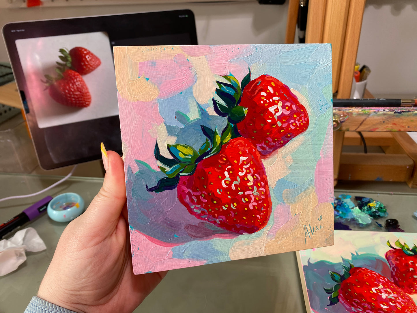 Strawberry pair I - Original Oil Painting