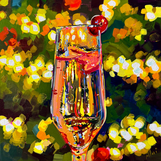 Champagne - Original Oil Painting