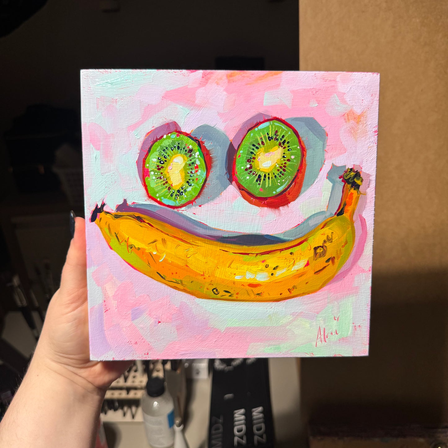 Smily fruits - Original Oil Painting