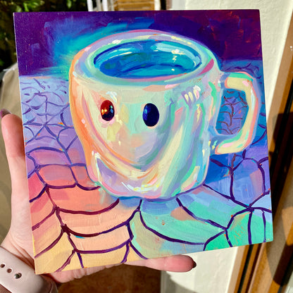 Taza fantasma - Pintura al óleo original