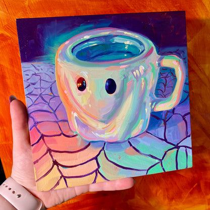 Taza fantasma - Pintura al óleo original