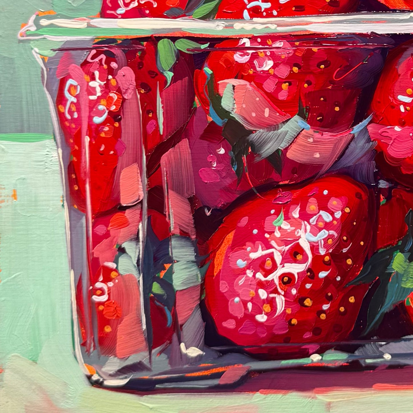 Strawberry box - Original Oil Painting