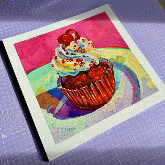 Heart Cupcake - Fine Art Print