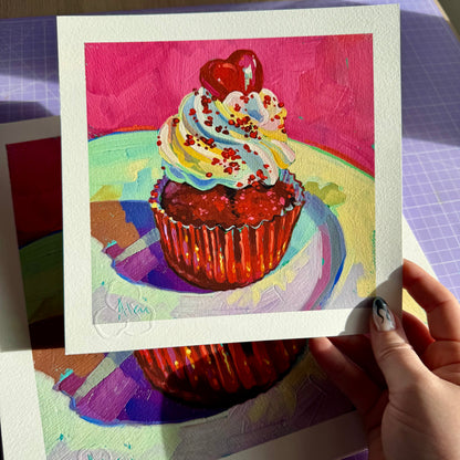 Heart Cupcake - Fine Art Print