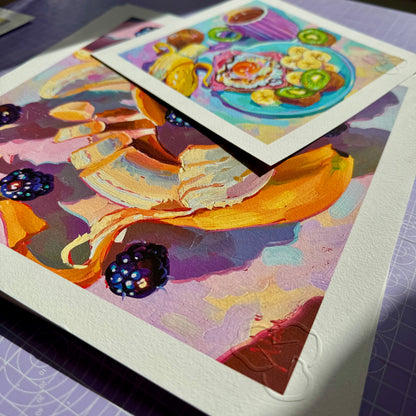 Bananas And Blackberries - Fine Art Print