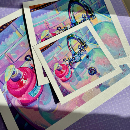 Sink And Pink Soap - Fine Art Print