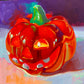 Suspicious pumpkin - Original Oil Painting