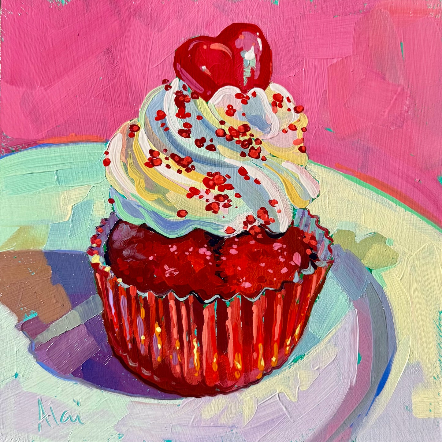 Heart Cupcake - Fine Art Print