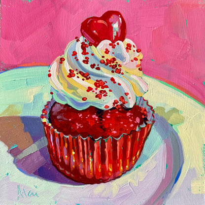 Heart Cupcake - Fine Art Print