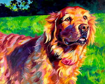 Caramel Pups: Custom Dog Portrait Painting Commissions (Two-Canvas Set)