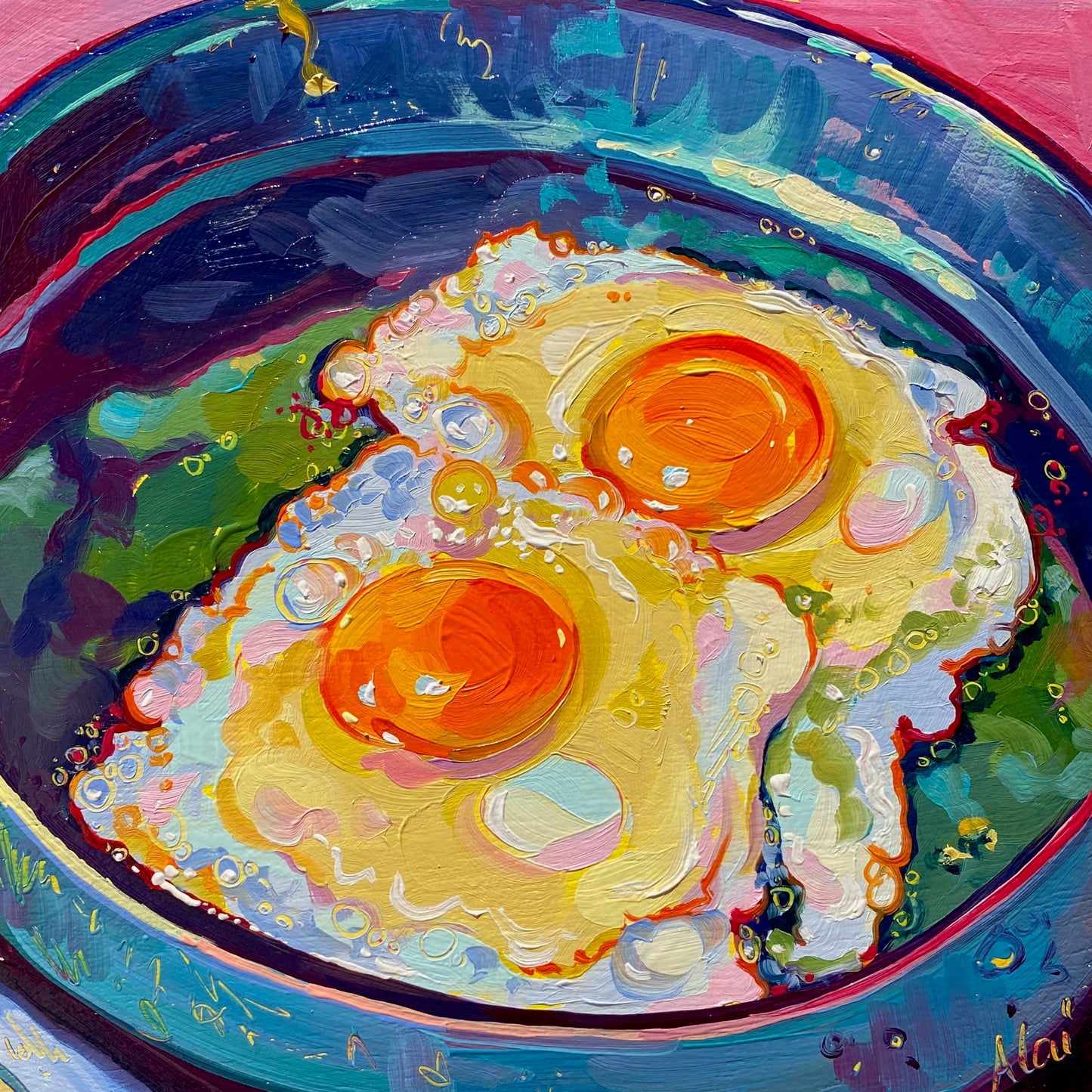 Pareja de huevos - Impresión de pintura al óleo