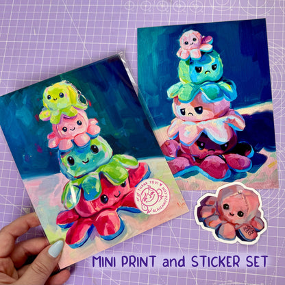 Tower of Octopus - Mini Print and Sticker Set