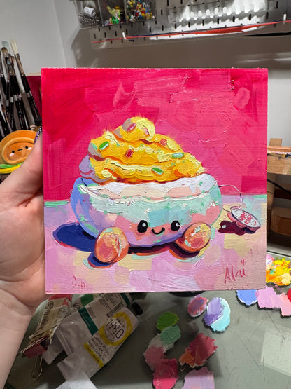 Devil Egg Plush - Original Oil Painting