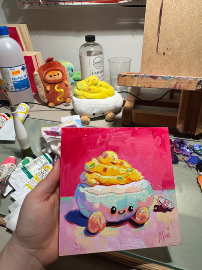 Devil Egg Plush - Original Oil Painting