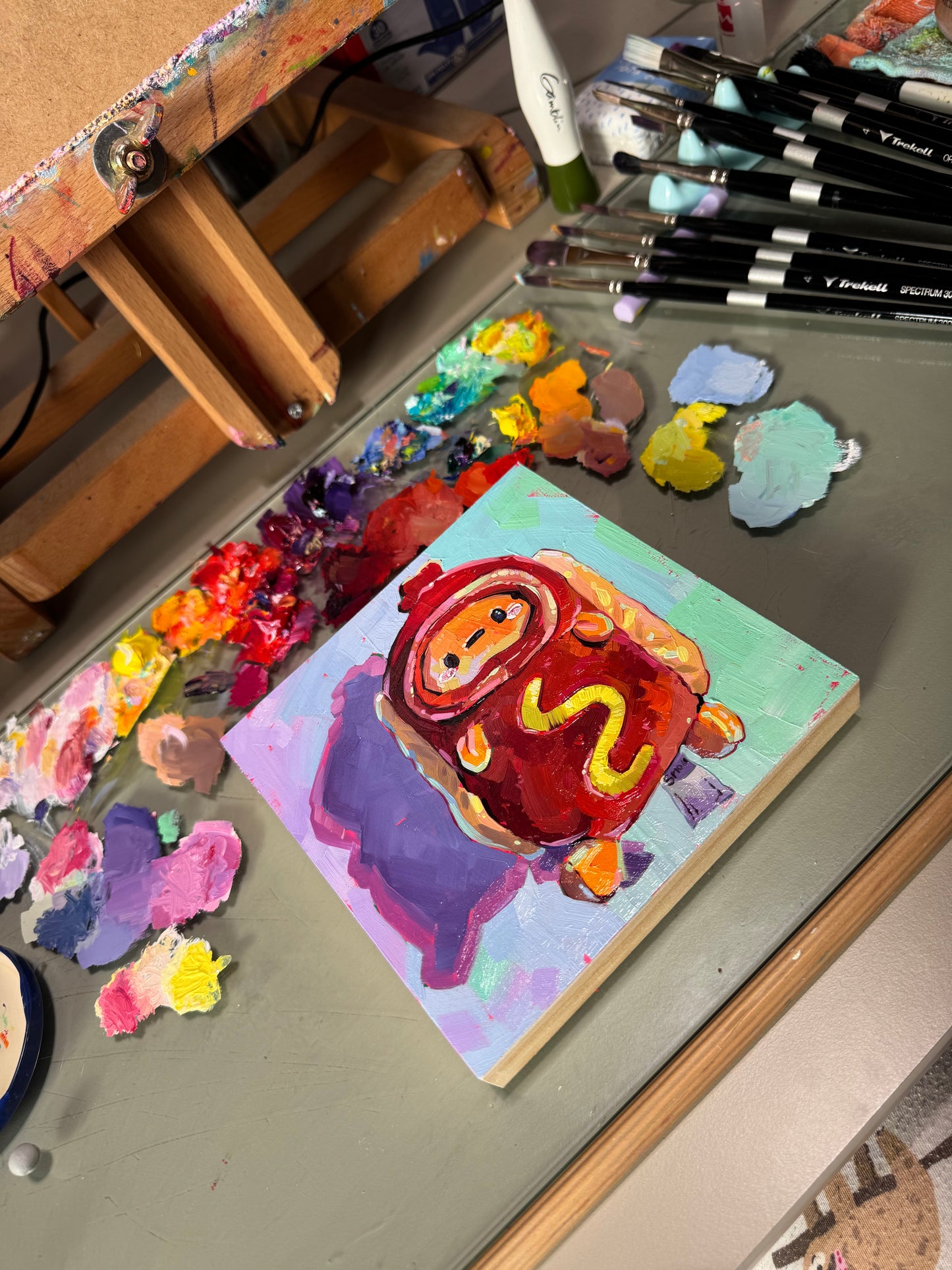 Potato hot dog - Original Oil Painting