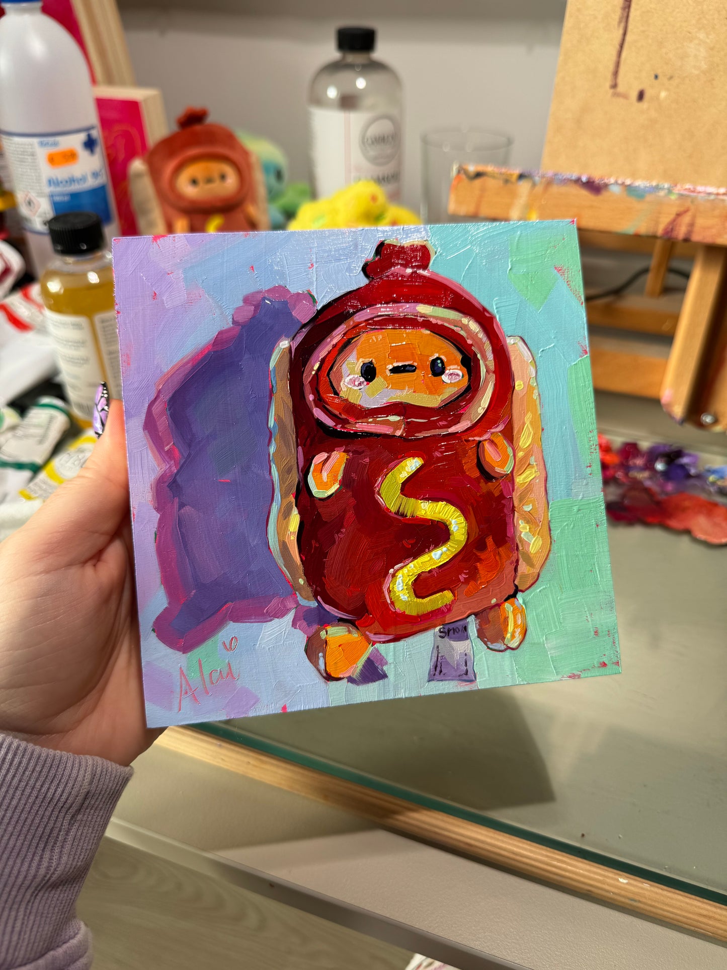 Potato hot dog - Original Oil Painting