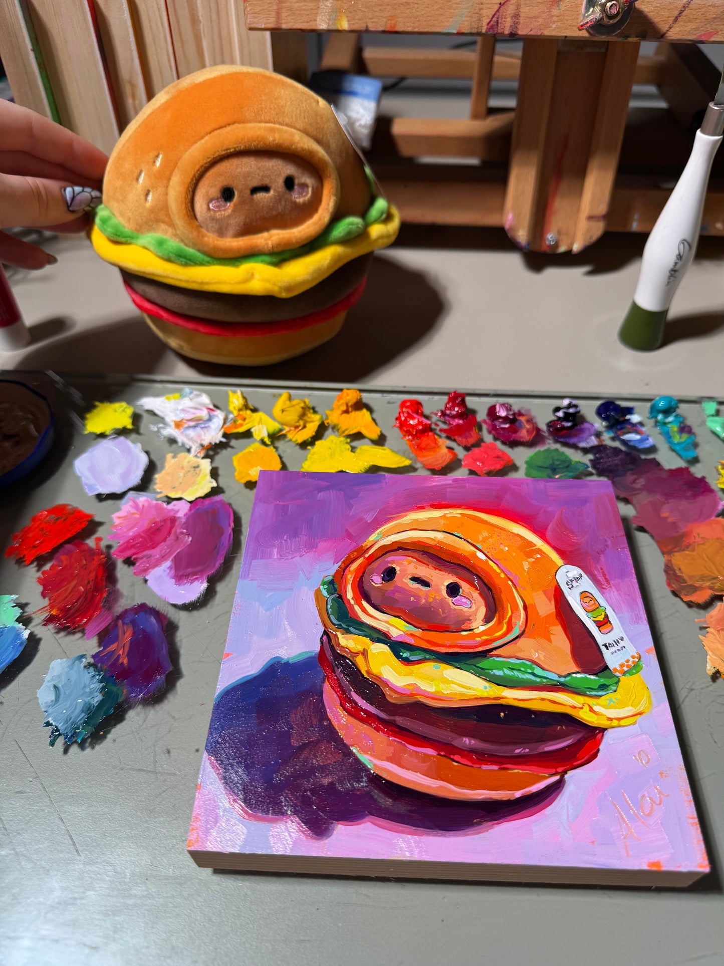 Potato burger - Original Oil Painting