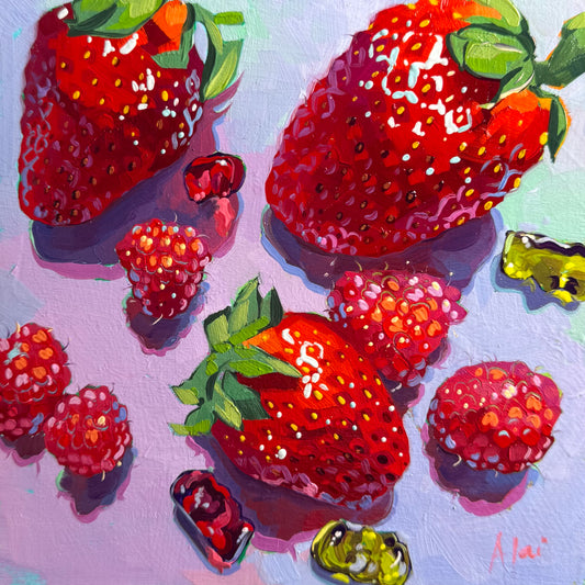 Red berries - Original Oil Painting