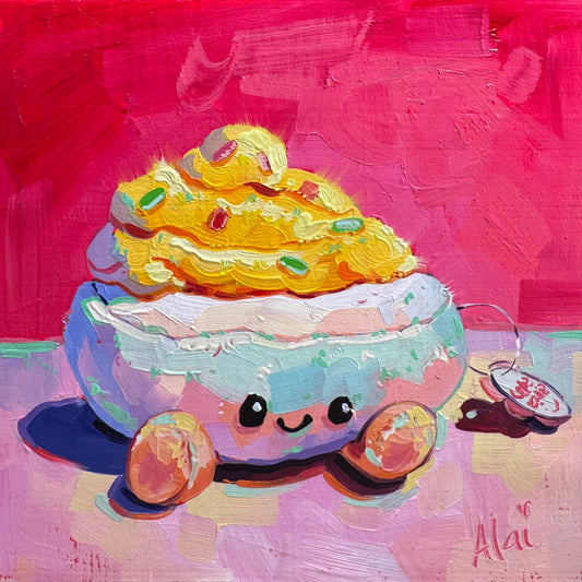 Devil Egg Plush - Original Oil Painting