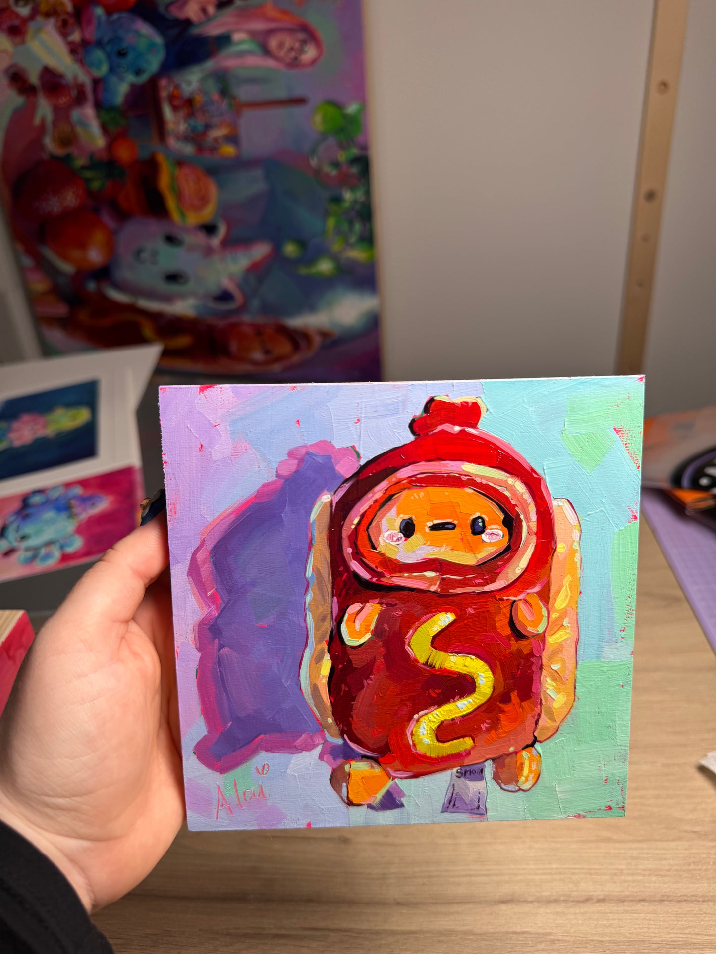 Potato hot dog - Original Oil Painting