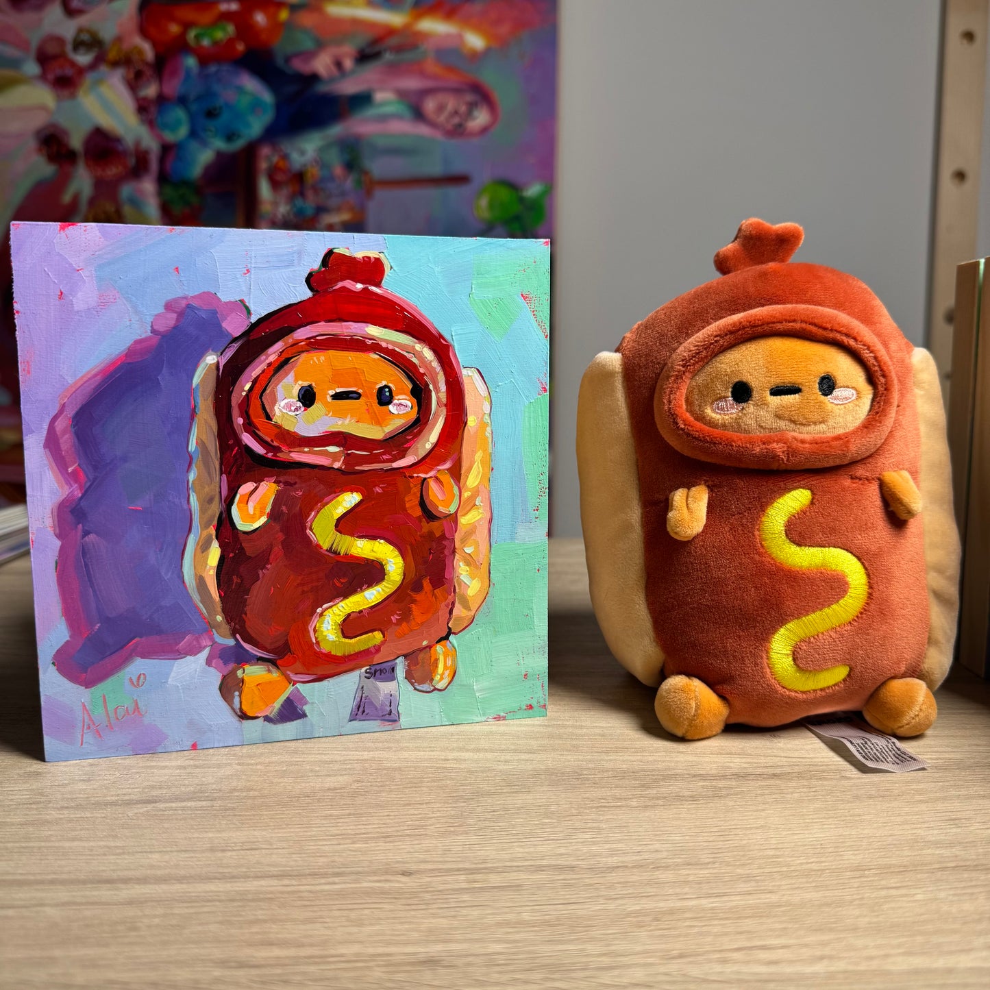 Potato hot dog - Original Oil Painting